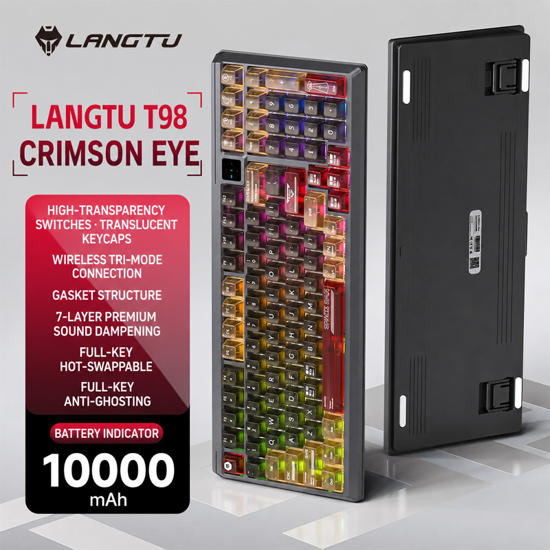Langtu T98 Tri Mode RGB Custom - Gaming Keyboard And Mouse Set recension och pris