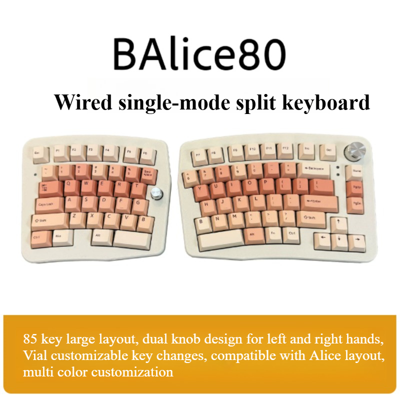 BAlice80 Wired Knob Split Keyb - Gaming Keyboard Hand recension och pris