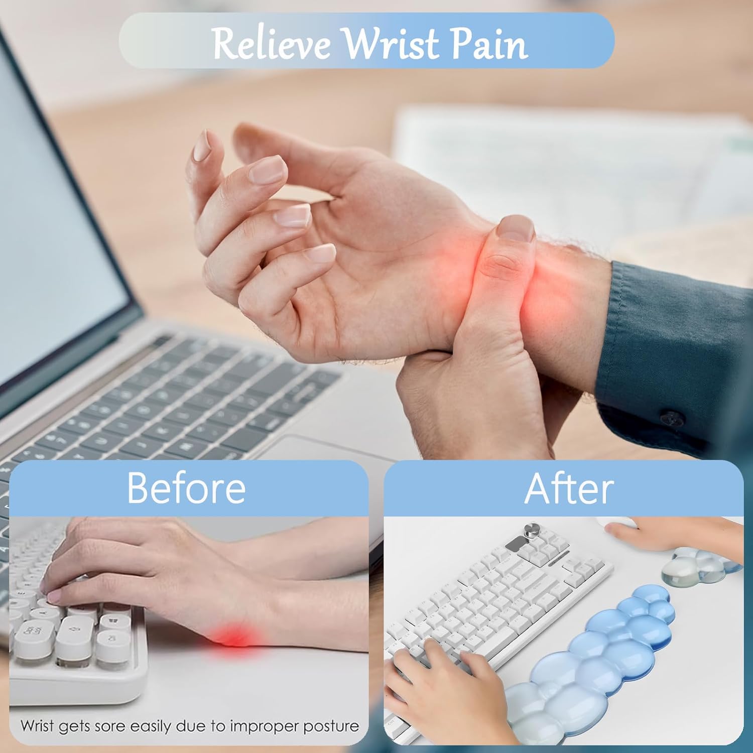 Ergonomic Cloud Wrist Support  - Keyboard Mouse Bundle Gaming recension och pris