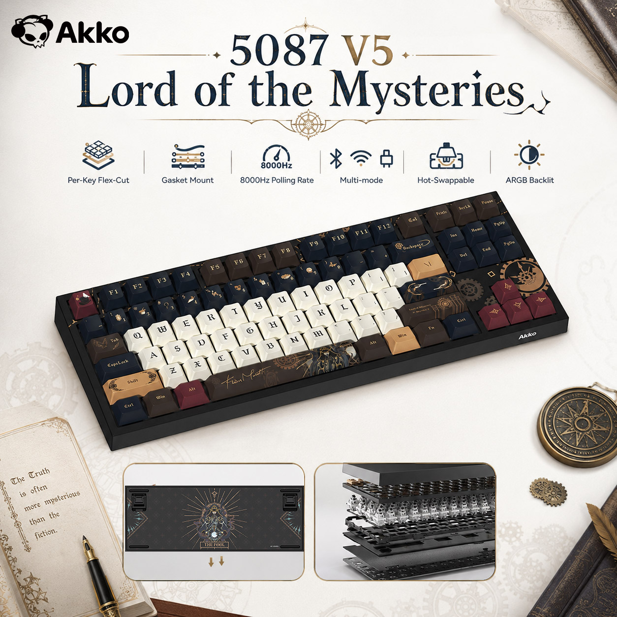 Akko Lord of the Mysteries Wir - Gaming Keyboard Tkl recension och pris