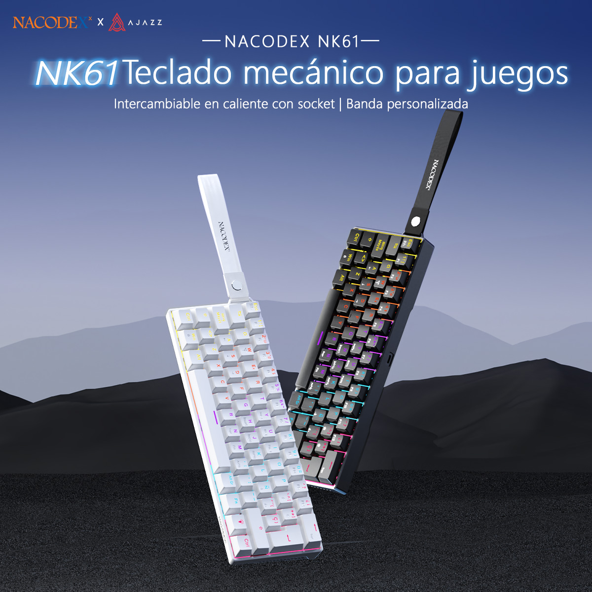 AJAZZ NK61 Spanish Layout Wire - Gaming Keyboard Thocky recension och pris