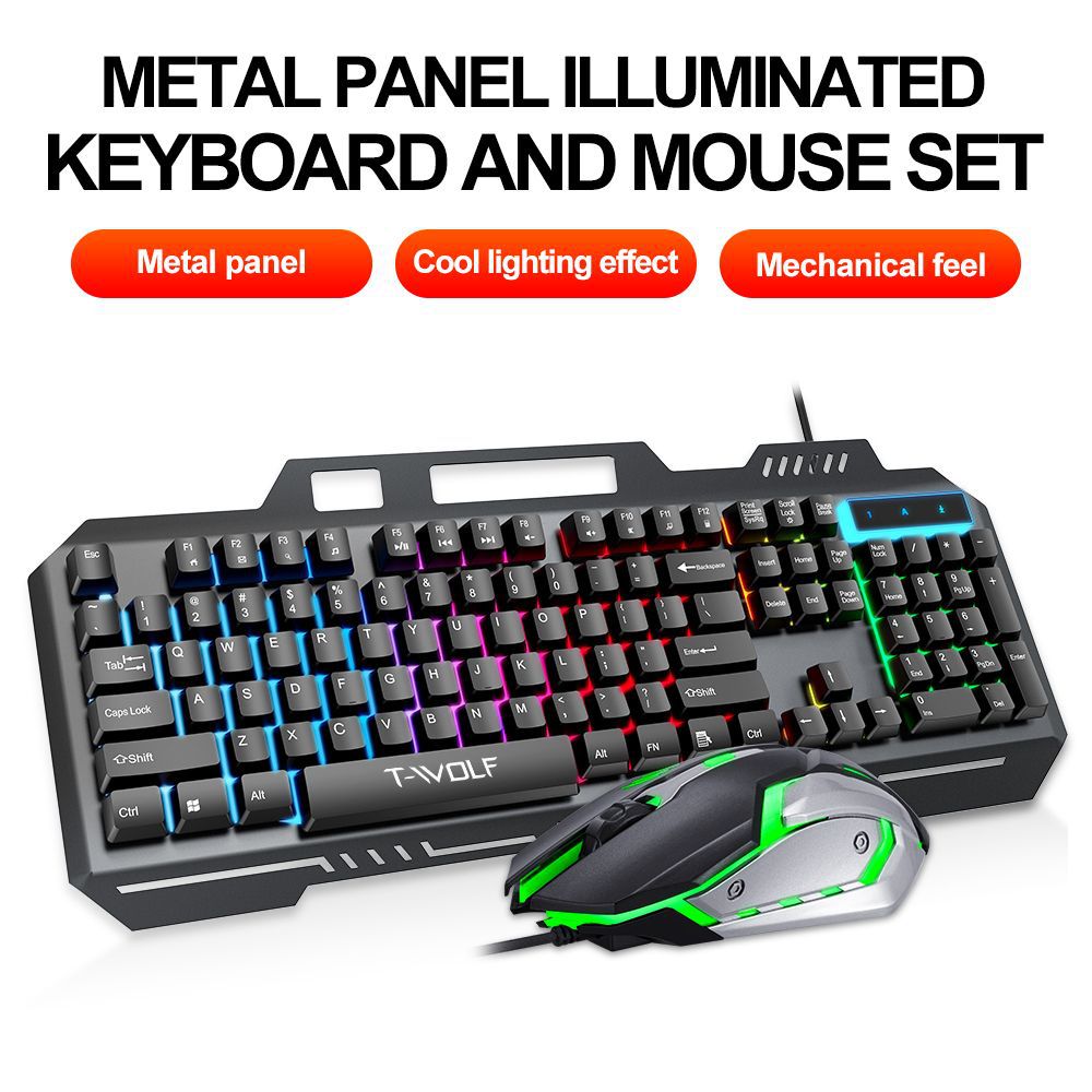 T WOLF TF600 Backlit Wired 104 - Gaming Keyboard Mouse Combo recension och pris