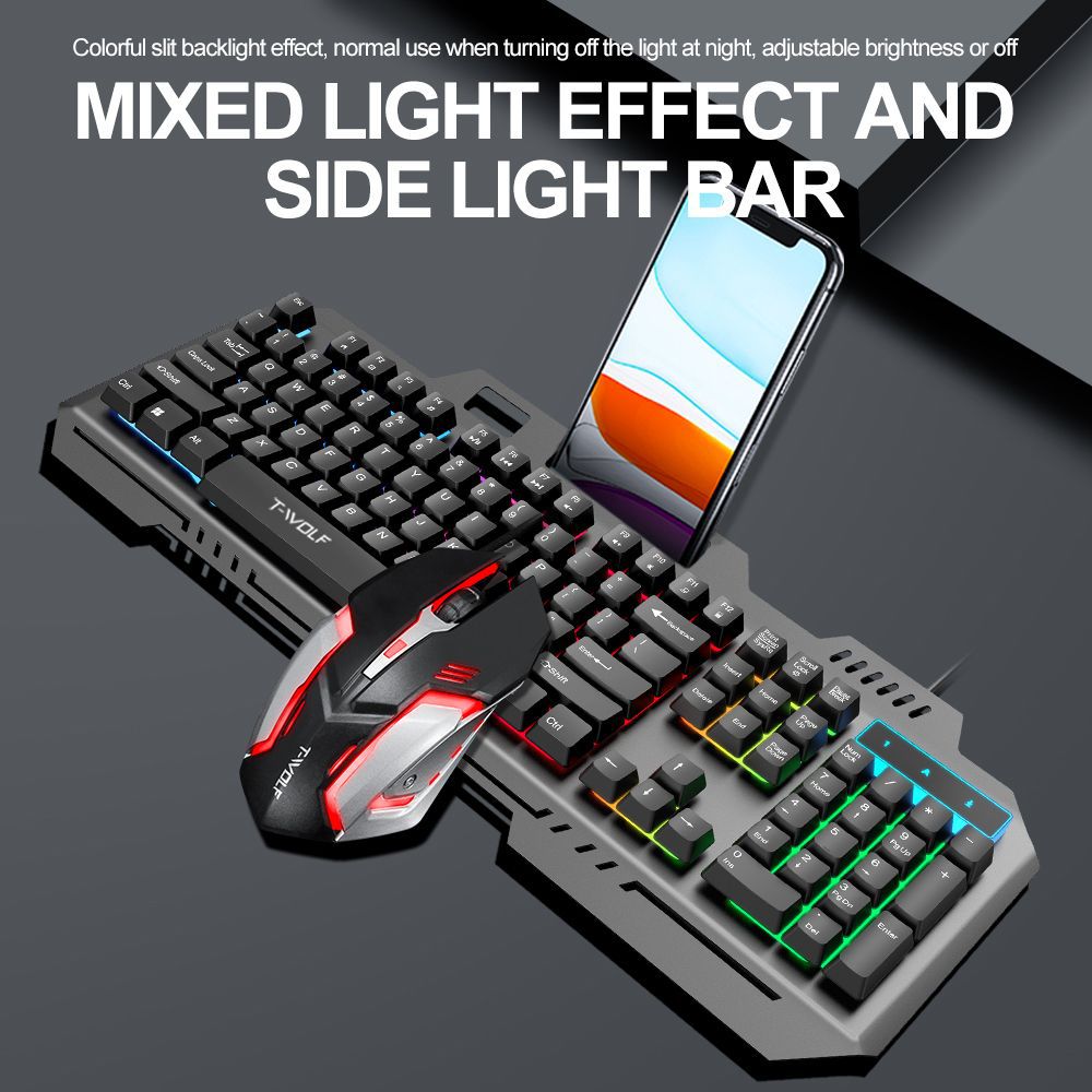 T WOLF TF600 Backlit Wired 104 - Gaming Keyboard Mouse Combo recension och pris