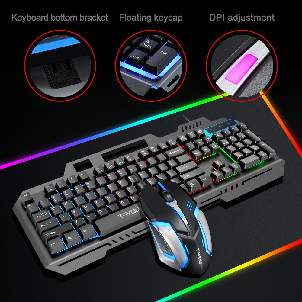 T WOLF TF600 Backlit Wired 104 - Gaming Keyboard Mouse Combo recension och pris
